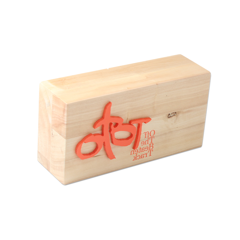 wood logo block